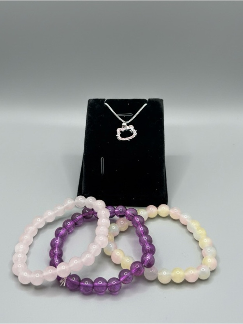 Sanrio Hello Kitty Style  Necklace with Beaded Bracelets
